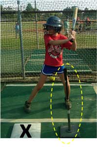 hitting drill popup setup batter batting tee stance